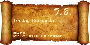 Torday Bernarda névjegykártya
